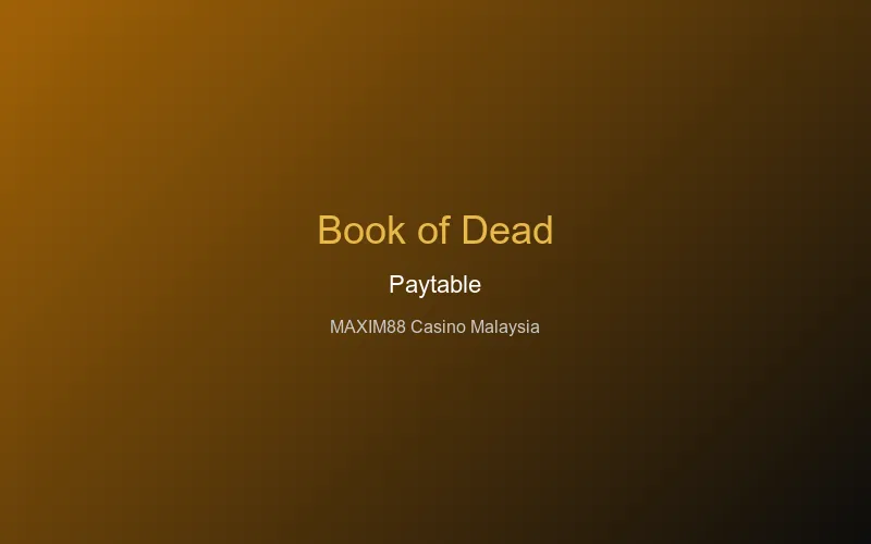 Book of Dead paytable
