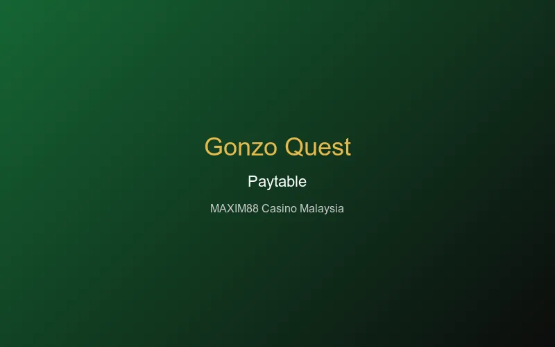 Gonzo's Quest paytable