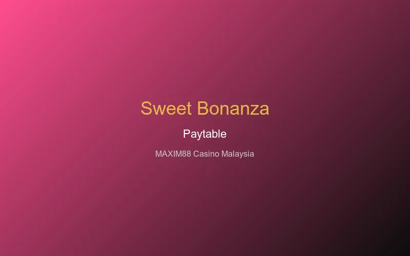 Sweet Bonanza paytable